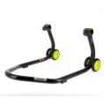 Béquille de stand arrière BIHR Home Track supports en "V" noir mat roues jaune