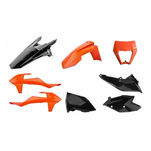 Kit plastique POLISPORT Enduro orange/noir KTM EXC/EXC-F - 1086180004