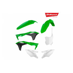 Kit plastique POLISPORT couleur origine (2017) vert/noir/blanc Kawasaki KX250F - 1057653