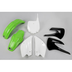 Kit plastique UFO couleur origine (2010) restylé vert/noir/blanc Kawasaki KX85 - 1087261002