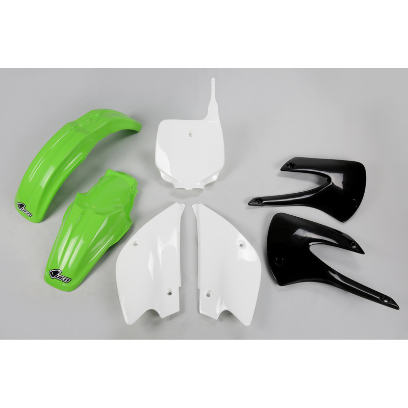 Kit plastique UFO couleur origine (2010) restylé vert/noir/blanc Kawasaki KX85