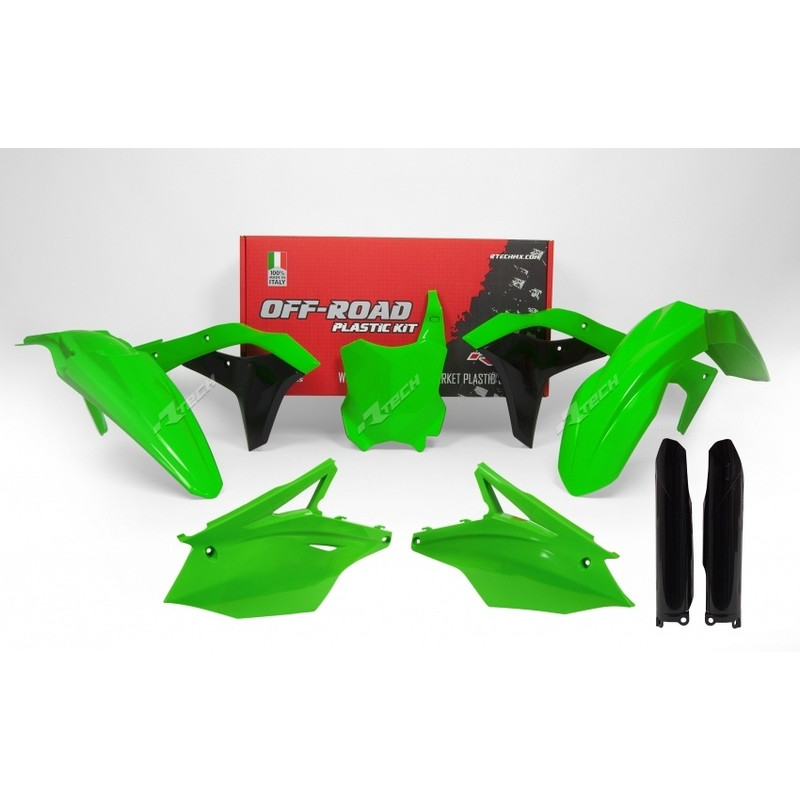 Kit plastique RACETECH vert fluo/noir Kawasaki KX250F