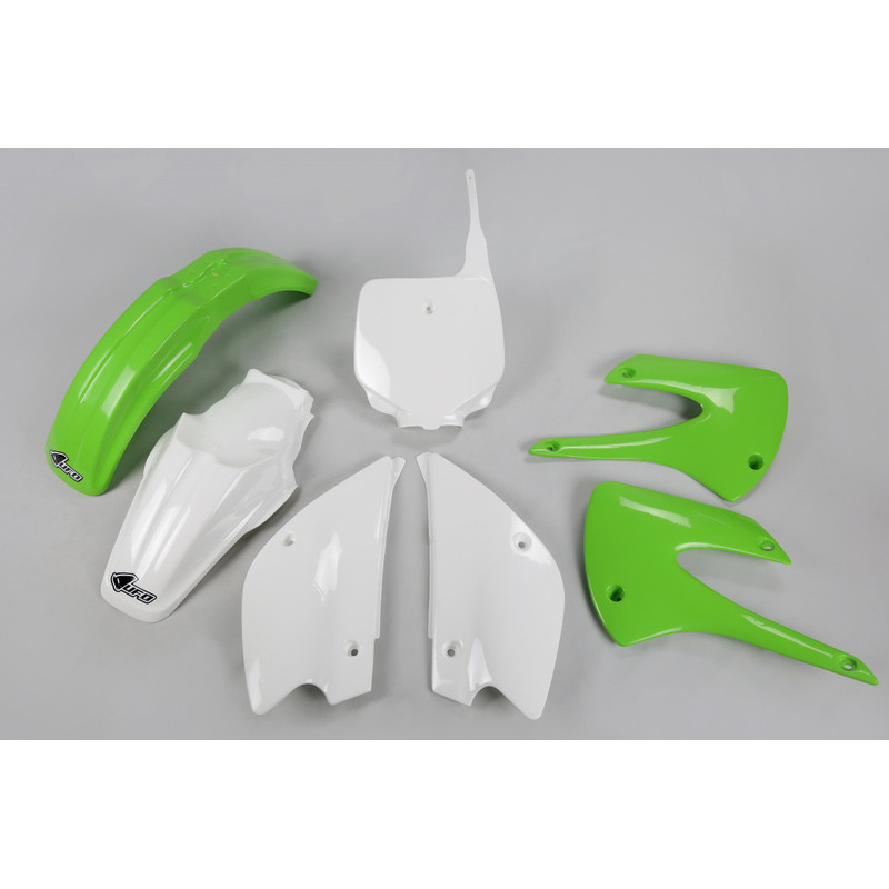 Kit plastique UFO couleur origine (2013) OEM vert/blanc Kawasaki KX85