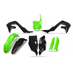 Kit plastiques UFO noir/vert fluo - Kawasaki