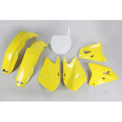 Kit plastique UFO couleur origine jaune/blanc Suzuki RM125/250 - 1087714001