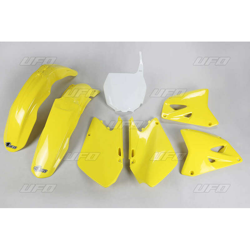 Kit plastique UFO couleur origine jaune/blanc Suzuki RM125/250