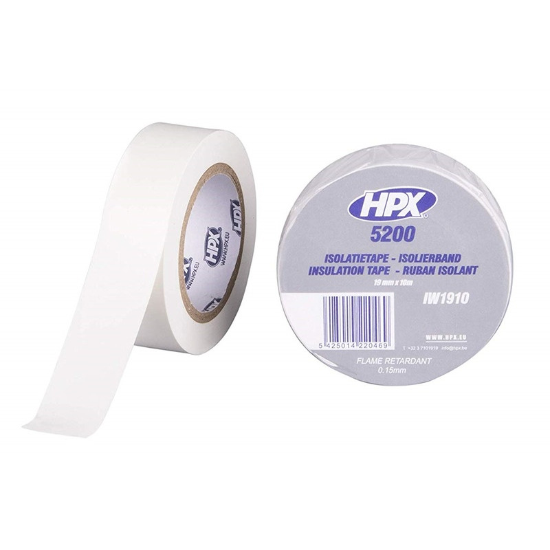 Ruban adhésif isolant HPX blanc 19mm x 10m