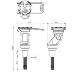 Support moto à tige filetée QUAD LOCK