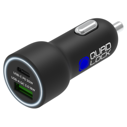 Chargeur allume-cigare QUAD LOCK double USB (C+A) 48W