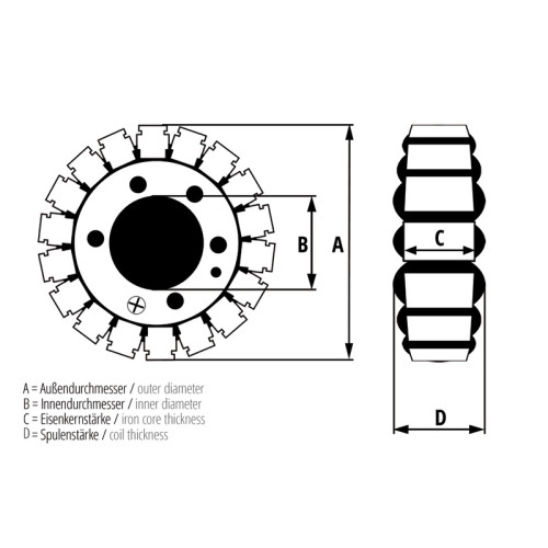 Stator ELECTROSPORT - Suzuki DL 1000 V-STROM