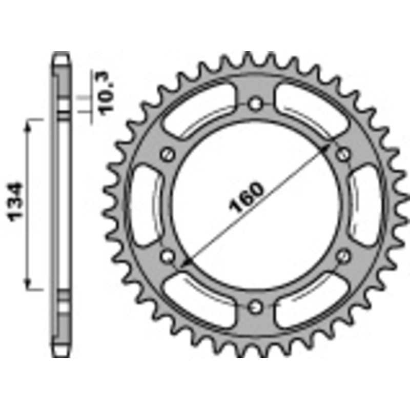 PBR Standard C45 Steel Rear Sprocket 4405 - 525