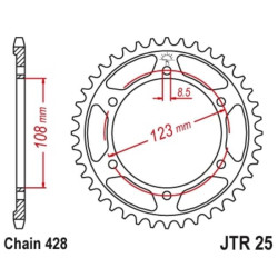 Couronne JT SPROCKETS acier standard 25 - 428