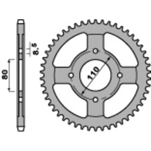 Couronne PBR acier C45 standard 4597 - 428