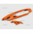 Kit patin de bras oscillant + patin de chaîne inférieur UFO orange KTM