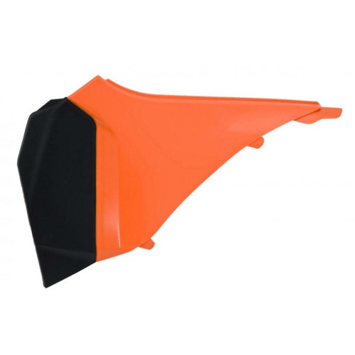 Cache boîte à air gauche RACETECH orange/noir KTM