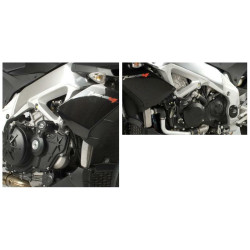 Tampons de protection R&G RACING Aero noir Aprilia Tuono V4/R