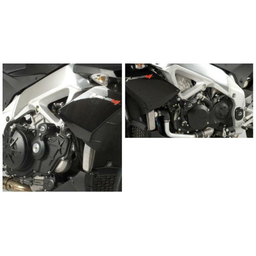 Tampons de protection R&G RACING Aero noir Aprilia Tuono V4/R