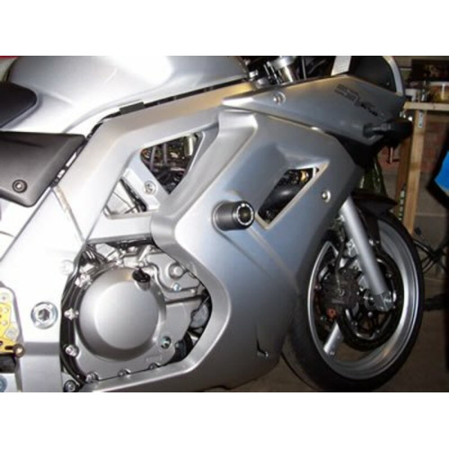 Tampons de protection R&G RACING Classic (axe de bras oscillant) noir Suzuki SV650S carénée