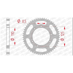 Kit chaîne AFAM A428M 12/60 - Couronne arrière standard Type 59104