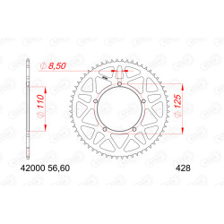 Kit chaîne AFAM A428M 13/60 - Couronne arrière en aluminium Type 42000