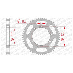 Kit chaîne AFAM A428M 13/60 - Couronne arrière standard Type 59104