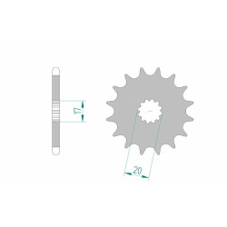 Kit chaîne AFAM A420M 12/56 - Couronne arrière standard Type 59104