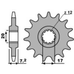 Kit chaîne DID/PBR 420D 11/62 (ratio OEM) renforcé - couronne acier standard 4402