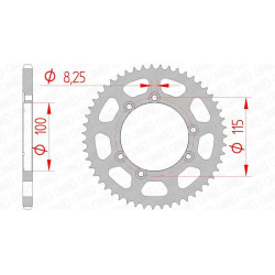 Kit chaîne AFAM A420M 11/58 - Couronne arrière standard Type 92115