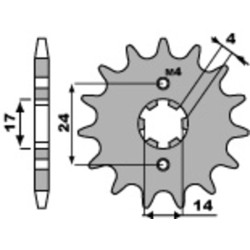 Kit chaîne DID/PBR 420D 11/53 (ratio OEM) renforcé - couronne acier standard 4402