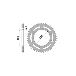 Kit chaîne DID/PBR 420D 11/60 (Ratio OEM) renforcé - Couronne arrière en aluminium ultra-léger 4726