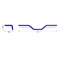 HIGHSIDER pro Flat Track Bar L14,22mm,chrome plated