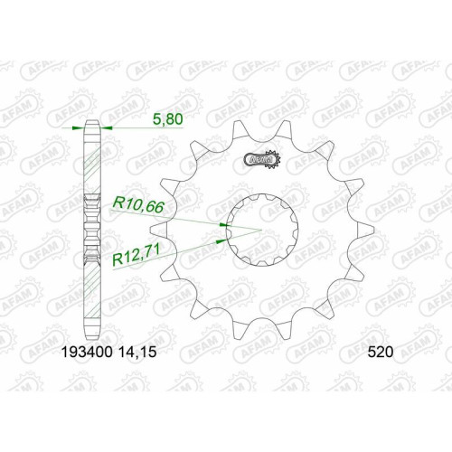 Pignon AFAM acier standard 193400 - 520