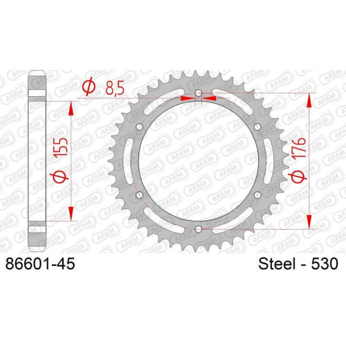 Couronne AFAM acier standard 86601 - 530