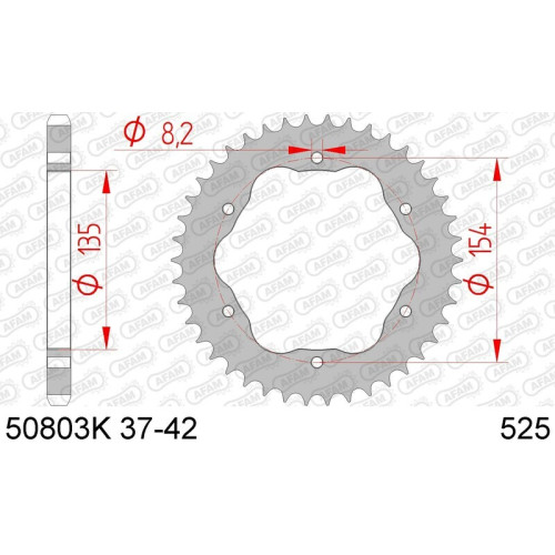 Couronne AFAM acier standard 50803K - 525 - Nécessite un porte couronne AFAM