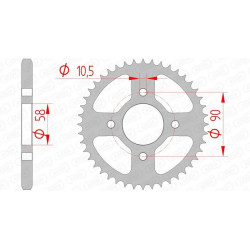 Kit chaîne AFAM 428XMR 14/45 standard - couronne standard 10236