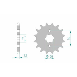 Kit chaîne AFAM 428XMR 14/45 standard - couronne standard 10236