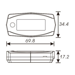 Compteur d'heure + compte tour KOSO Mini Style universel