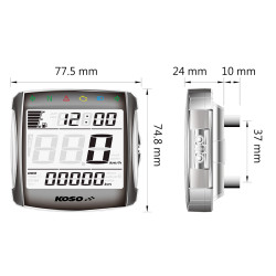 Compteur digital KOSO XR-S 01 mutlifonctions universel