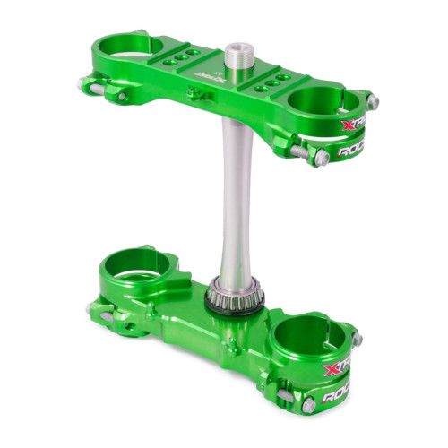 Té de fourche XTRIG ROCS Tech vert offset 23mm Kawasaki KXF