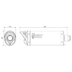 Silencieux MIVV universel Mover acier inoxydable noir - Côté droit