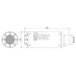 Silencieux MIVV universel MK3 acier inoxydable - Côté droit