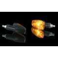 HIGHSIDER smart IMOLA 1 Mini Indicator, Black, Yellow Lens, E-Approved, Short Arm, (Pair)